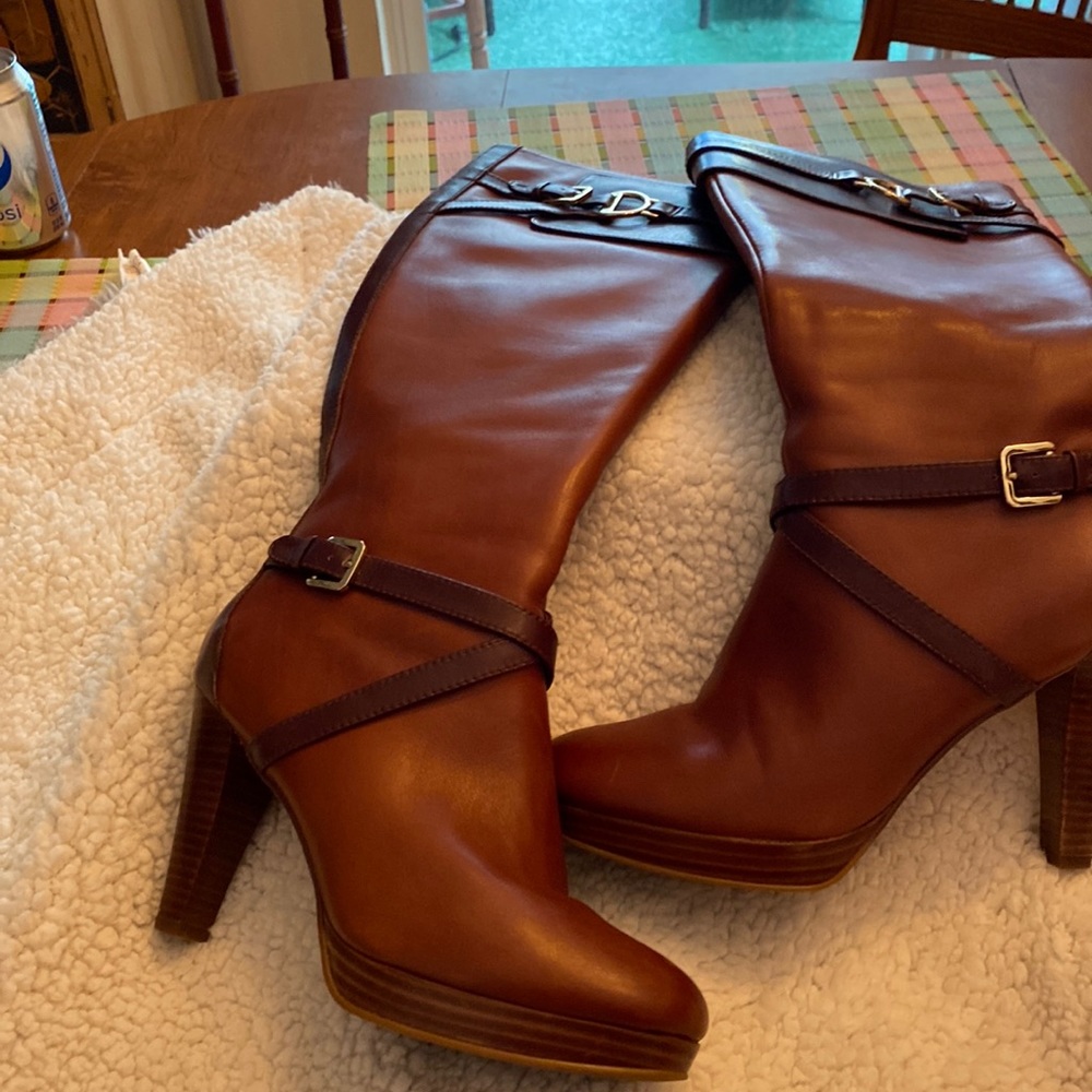 Knee high boots with a 3 inch heel